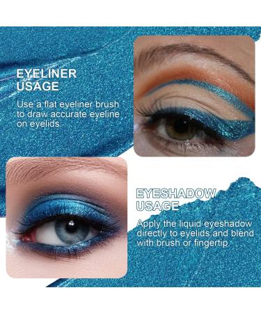 Oulac Liquid Glitter Eyeshadow - Metallic Blue Eyeshadow Sparkly Blue Eyeliner Liquid Shimmer Eyeshadow & Eyeliner Blendable Eye Make-up Crease Resistant Vegan 5.4g Ocean Treasure (10) - Buy Online on GoSupps.com