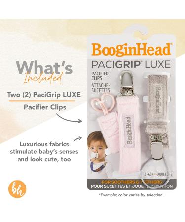 BooginHead Luxe Pacifier Holder Baby Pacifier Clips 2-Pack Cotton Denim Blue Blue Jean Baby - Buy Online on GoSupps.com