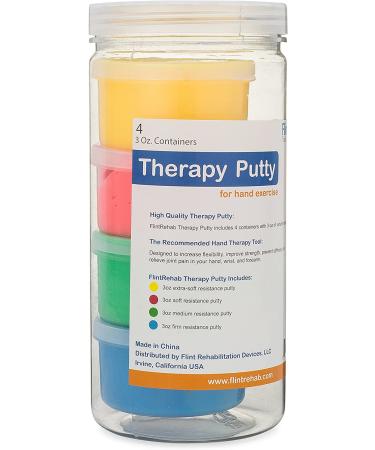 FlintRehab Therapy Putty (4 Pack) - Premium Quality 3-oz Hand Exercise Rehab, Fidgeting & Stress Relief - Buy Online on GoSupps.com