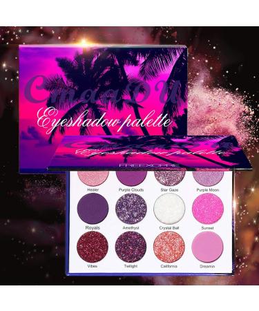 Eyeshadow Palette Matte and Shimmer Professional 12 Colors High Pigmented Eye Makeup Glitter Eye Shadow Powder Makeup Palette Pink-purple Long Lasting Waterproof Eye Shadow - Buy Online on GoSupps.com