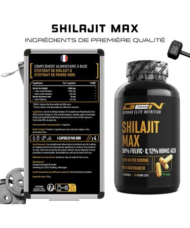 Mumijo Shilajit Max - 180 Capsules - Strong Extract: 2000 mg per daily serving - 50% Fulvic Acid + 12% Humic Acid + Bioenhancer - Original Himalayan Extract 10:1 - Vegan - Buy Online on GoSupps.com