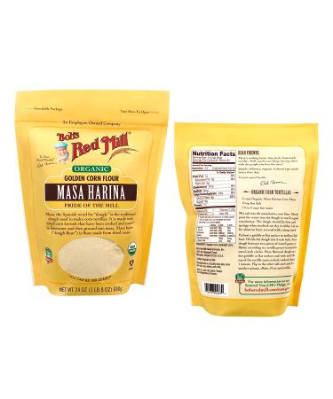 Organic Masa Harina Flour Bundle - 2x 24 oz Bags of Bobs Red Mill Corn Flour with BELLATAVO Magnet - Buy Online on GoSupps.com