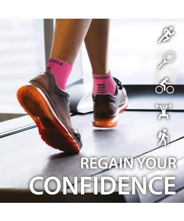 Rymora Plantar Fasciitis Support Socks - Medium Arch Compression Socks - Pink (One Pair) | For Men and Women | 21-25cm Arch Circumference - Buy Online on GoSupps.com