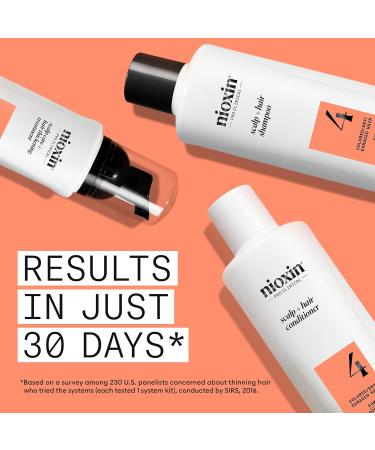 Nioxin System 4 Colored Hair Progressed Thinning Kit by for Unisex - 3 Pc 10.1oz Color Safe Cleanser Shampoo 10.1 oz Color Safe Scalp Therapy Conditioner 3.38oz Color Safe Scalp and Hair Treatment - Buy Online on GoSupps.com