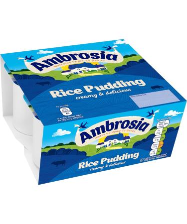 Ambrosia Devon Original Rice Pudding 4 x 125g Pots - Ready-to-Eat (Pack of 1) - Buy Online on GoSupps.com