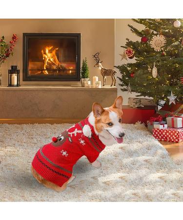 Buy Christmas Dog Turtleneck Sweater Warm Knitwear for Pets | Cozy Winter Dog Coat Costume (Red M) - Buy Online on GoSupps.com