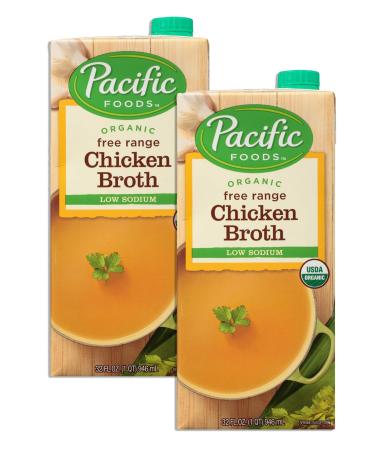 Pacific Broth Chicken Organic Free Range Low Sodium 32 Oz. (Pack of 2)