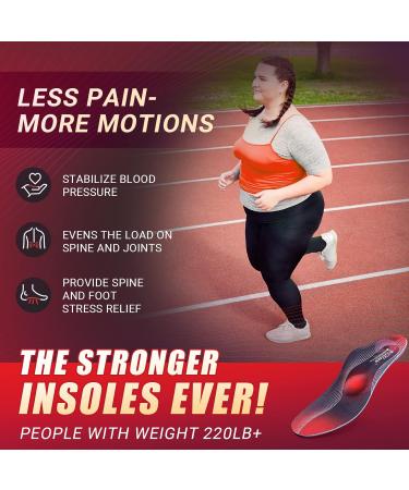 PCSSole High Arch Support Insoles for Flat Feet - Men's 8.5-10 Plantar Fasciitis Relief Comfortable Work Shoe Inserts - 320-Red - Buy Online on GoSupps.com
