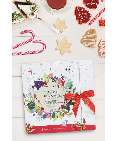 English Tea Shop Organic Book Style White Advent Calendar - 25 Loose Leaf Tea Pyramid Bags - 13 Different Flavours. 50 g U058977 - Buy Online on GoSupps.com