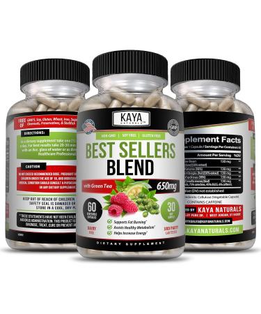 Kaya Naturals Best Sellers Blend - Energy Boost for Belly Fat Burn | Healthy Metabolism Support - Soy-Free, Non-GMO, Gluten-Free - 60 Vegetable Capsules - Buy Online on GoSupps.com