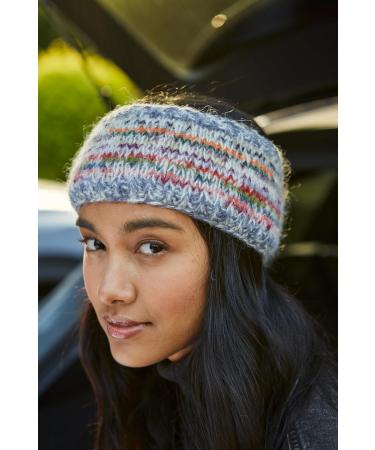 Pachamama Women Wool/Mohair Ear Warmer Headband Fleece Lined Handknitted Striped Multicoloured One-Size Handmade Fair Trade - Buy Online on GoSupps.com