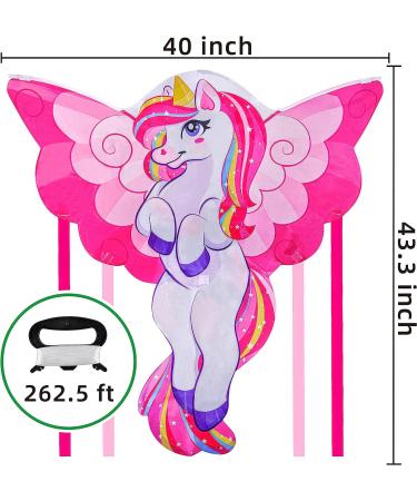 JOYIN 43.3'' Giant Unicorn Kite for Kids and Adults - Easy-to-Fly Large Beach Kite with 262.5 ft String - Perfect for Outdoor Games - Buy Online on GoSupps.com