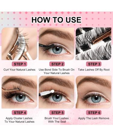 DIY Eyelash Extension Kit | Cluster & Individual Lashes | Lash Bond Seal Glue Remover & Applicator | MRT03 D Curl 8-16mm - Buy Online on GoSupps.com
