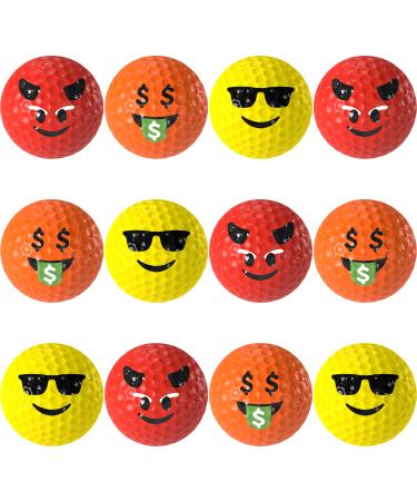 Jaya Novelty Funny Golf Balls 12-Pack Foam Golf Practice Balls Realistic Feel and Limited Flight Use Indoors or Outdoors Unique Gifts for All Golfers Men Women Kids