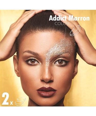 Anesthesia Colored Contact Lenses - Addict Marron (Dioptria -2.50) | Monthly Lens for Dark Eyes - 6 Months of Natural Dark Brown Coverage - Buy Online on GoSupps.com