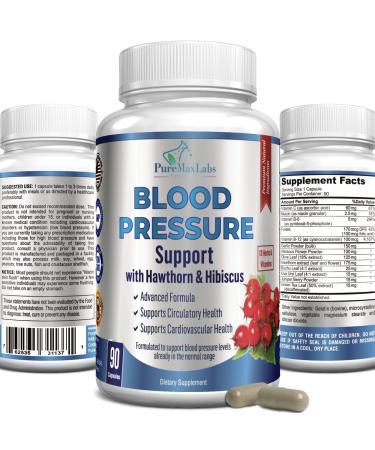 YUMMYVITE Blood Pressure Support Supplement with Hawthorn & Hibiscus - Supports Blood Pressure Health, Circulatory Health - 90 Capsules