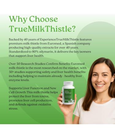 NatureCity TrueMilkThistle | Milk Thistle Supplement 525mg | Milk Thistle (80% silymarin) containing 420mg of Silymarin | Antioxidant Support | Liver Support Supplement | 60 Veggie Capsules 1 - Buy Online on GoSupps.com