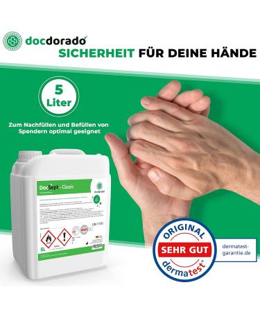 Docsept Classic Hand Disinfectant 5000ml - VAH Listed Dermatologically Tested Available in Various Sizes - Buy Online on GoSupps.com