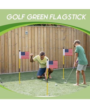 Portable Golf Putting Green Flag and Hole Cup Set - Fiberglass Mini Flag Sticks - American Flag Design - Buy Online on GoSupps.com