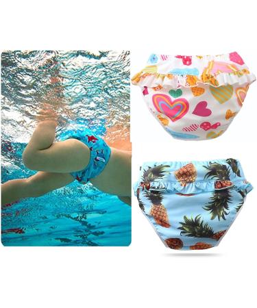 Buy Baby Girls' Swimming Diaper - 2 Pack Ruffled Bath Pants (Color D 22-28 lbs 1-2 Years) - International Shipping Available - Buy Online on GoSupps.com