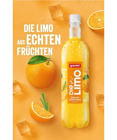 Granini Orange Lemongrass Soda (6x1L) - Refreshing All-Natural Vegan Drink Without Sweeteners & Preservatives - Buy Online on GoSupps.com