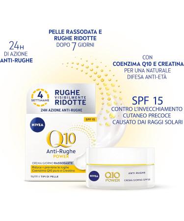  NIVEA Nivea Q10 Power Anti-Wrinkle Firming Day Cream SPF15 Anti-Aging 24 Hours Hydration with Creatine and Coenzyme Q10-3 x 50ml Jars - Buy Online on GoSupps.com