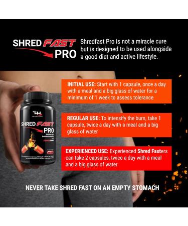 Shredfast Pro Thermogenic Supplement with Phenelean - 60 Capsules - Vegan Keto Friendly - Buy Online on GoSupps.com