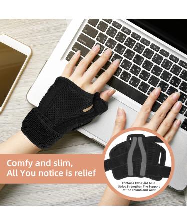Wrist Brace for Carpal Tunnel Relief | Adjustable Thumb Splint for Tendonitis & Arthritis | Support for Injuries & Pain - Black - Buy Online on GoSupps.com