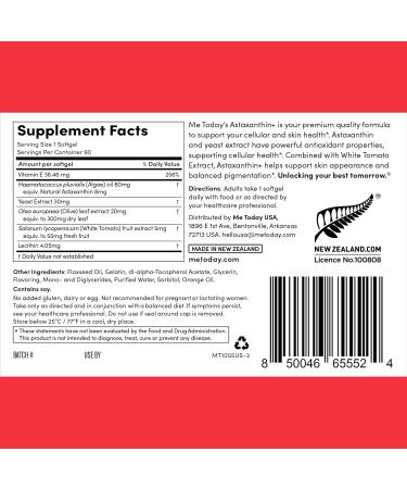 me today Complex Astaxanthin+ 8mg Supplement - Powerful Antioxidant Support Softgels - Natural Skin Health & Cellular Wellness Complex with White Tomato Extract - 90 Servings 90 Count (Pack of 1) - Buy Online on GoSupps.com