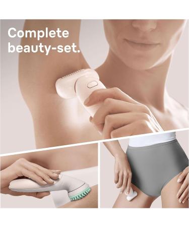 Braun Silk- pil 9 Flex Epilator with Electric Shaver & Trimmer - White/Gold | UK 2 Pin Plug | Women's Gift Set - Buy Online on GoSupps.com