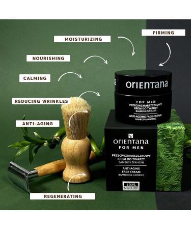 Orientana - Natural Face Cream For Men | Bamboo And Ginseng | Anti-Ageing Face Cream | Regenerates Nourishes Moisturizes | Smoothes & Reduces Wrinkles - 50g - Buy Online on GoSupps.com