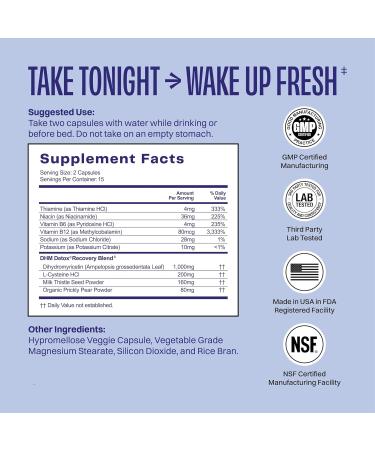 DHM Detox Capsules - 30 Count for Evening Recovery & Better Next Day | International Shipping Available - Buy Online on GoSupps.com