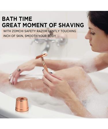 Rose Gold Double Edge Safety Razor for Women with 5 Blades - Plastic-Free, Delicate Box Included - Buy Online on GoSupps.com
