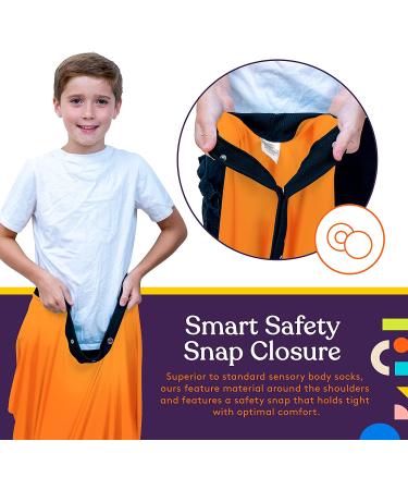 Special Supplies Orange Sensory Body Sock - Stress Relief Cocoon for Boys and Girls - Small 40x27 - Stretchy, Breathable, Safe and Calming - Buy Online on GoSupps.com