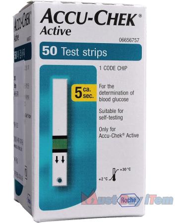 Roche Accu-Chek Active Blood Glucose Meter + 50 Test Strips | 1 Box - Buy Online on GoSupps.com