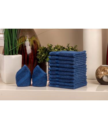 AKTI Premium Cotton Wash Cloths 12 Pack - 13x13 Inches - 520 GMS - Durable, Quick Dry & Extra Absorbent - Navy Washcloths for Home, Spa, Hotel, Bathroom & Kitchen - Buy Online on GoSupps.com