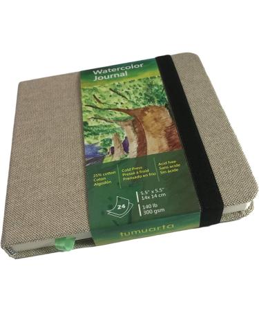 Square Watercolor Journal, 5.5x5.5, 140 LB, 300 GSM, tumuarta Cotton Paper, Cold Press, 24 Sheets, 48 Pages, Watercolor Paper Notebooks for Use As Travel Sketchbooks and Mix Media Pad On The Go gray 5.5 x 5.5" - Buy Online on GoSupps.com