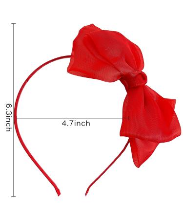 Red Lace Bow Headband for Girls Kids - Big Ribbon Hair Hoop for Christmas Party - Buy Online on GoSupps.com