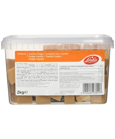 Lonka fudge vanilla - large pack: 2 kg can - delicious creamy fudge with vanilla taste - delicious snack for coffee and tea - sweets