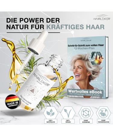  HAIRLEXIER Hair Growth Oil - Rosemary Castor and Lavender - Natural Hair Dye Against Diffuse Loss and Grey Hair - Buy Online on GoSupps.com