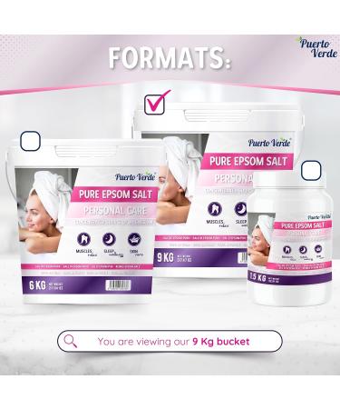 Mff Europe SL Pure Epsom Salt 9 Kg Concentrated source of Magnesium Bath Salts and Personal Care Fast Dissolving Epsom Salt for Muscle Relaxation and Good Sleep Spanish Production - Buy Online on GoSupps.com