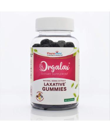 Orgalax Senna Laxative Gummies Gentle Relief of Occasional Constipation Mixed Natural Fruit Flavors Made in The USA 60 Vegan Gummies
