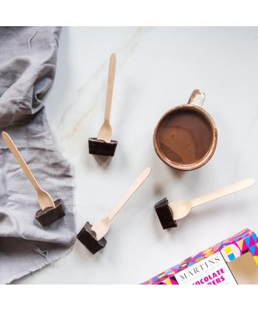 Martin's Chocolatier 100% Dark Chocolate Stirrers Set of 2 | Hot Chocolate Spoons with Marshmallows | Flavored Chocolate Dri - Buy Online on GoSupps.com