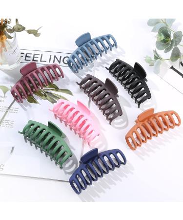 8 Pcs 4.3 Inch Multicolor Hair Claw Clips for Thick Hair - Strong Grip, Large Size - Women's Styling Accessories for Daily Use - Buy Online on GoSupps.com