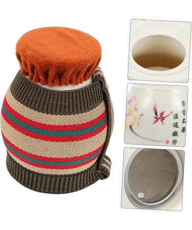 Moxibustion Pot Set | Homsfou Double-Layer Ceramic Kit for Household Massage & Wellness | Universal Moxadosis Tool - 10x6.54cm - Buy Online on GoSupps.com