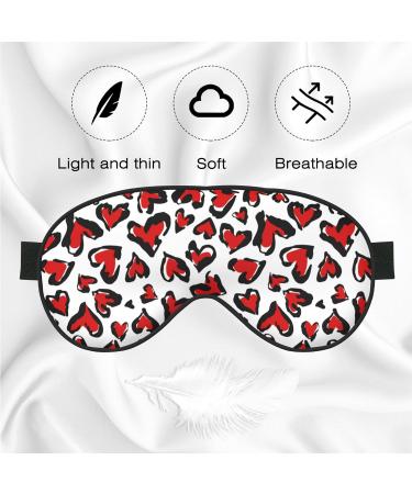 Buy Abstract Red Black Heart Silk Eye Mask | Adjustable Lightweight Sleep Mask for Travel & Naps | Ideal for Women Boys & Girls - Buy Online on GoSupps.com