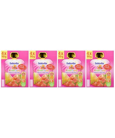 Bebivita Strawberry in Apple-Pear - Pack of 4 (4 x 90g) - Premium Baby Food | International Shipping Available - Buy Online on GoSupps.com