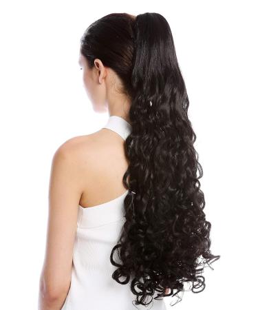 WIG ME UP N440-V-2 Hairpiece Braid Ponytail Curls - 60 cm Long Black & Black-Brown (2) - Shop Internationally for Stunning Hairpieces! - Buy Online on GoSupps.com