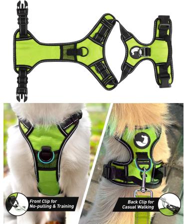 Joytale Reflective Dog Harness for Small Dogs - Adjustable Soft Padded Breathable with Control Handle - Green (1 Pack) - Buy Online on GoSupps.com