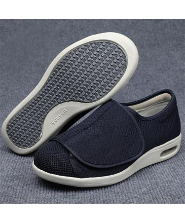 Buy Diabetic Shoes for Men - Adjustable Arthritis Edema Walking Shoes for Swollen Feet - Size 9.5 Dark Blue - Buy Online on GoSupps.com